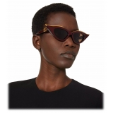 Valentino - Occhiale da Sole V - Glassliner Cat-Eye in Titanio - Oro Bianco Rosa Sfumato
