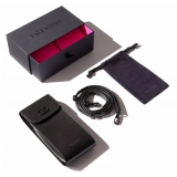Valentino - V - Goldcut II Sculpted Thickset Acetate Sunglasses with Titanium Insert - Black Dark Grey