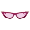 Valentino - V - Goldcut I Sculpted Thickset Acetate Sunglasses with Titanium Insert - Pink White Gold