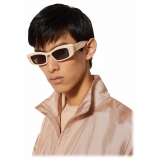 Valentino - Occhiali da Sole V - Rettangolare in Acetato - Beige Marrone Scuro - Valentino Eyewear