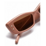 Valentino - V - Rectangular Acetate Sunglasses - Beige Dark Brown - Valentino Eyewear