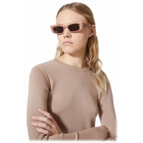 Valentino - V - Rectangular Acetate Sunglasses - Beige Dark Brown - Valentino Eyewear