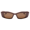 Valentino - Occhiali da Sole V - Rettangolare in Acetato - Marrone Scuro - Valentino Eyewear