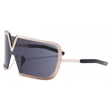 Valentino - V - Romask Iconic Oversized Mask Sunglasses - Rose Gold Dark Grey - Valentino Eyewear