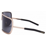 Valentino - V - Romask Iconic Oversized Mask Sunglasses - Rose Gold Dark Grey - Valentino Eyewear