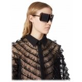 Valentino - V - Romask Iconic Oversized Mask Sunglasses - Rose Gold Dark Grey - Valentino Eyewear