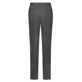 Viola Milano - Drawstring Limited Sports Club Jersey Trousers - Grey - Handmade in Italy - Luxury Exclusive Collection