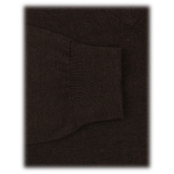 Viola Milano - Luxury Cashmere Blend V-Neck Sweater - Brown - Handmade in Italy - Luxury Exclusive Collection