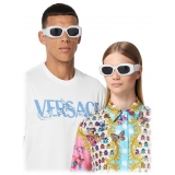Versace - Occhiale da Sole Maxi Medusa Biggie - Bianco Grigio Scuro - Occhiali da Sole - Versace Eyewear