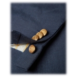 Viola Milano - Maison Milano 100% Linen Club Blazer - Navy - Handmade in Italy - Luxury Exclusive Collection