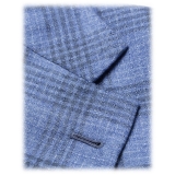 Viola Milano - Sartorial Half-Lined Cashmere Blend Blazer - Overcheck - Handmade in Italy - Luxury Exclusive Collection