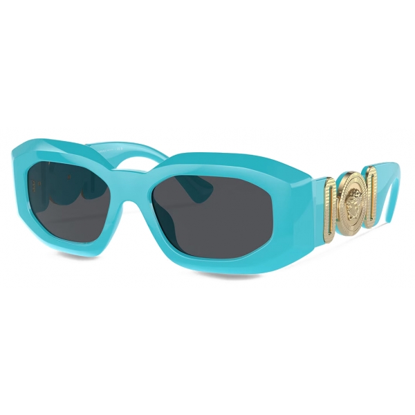 Versace - Occhiale da Sole Maxi Medusa Biggie - Azzurro Grigio Scuro - Occhiali da Sole - Versace Eyewear