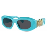 Versace - Maxi Medusa Biggie Sunglasses - Azure Dark Grey - Sunglasses - Versace Eyewear