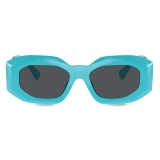 Versace - Occhiale da Sole Maxi Medusa Biggie - Azzurro Grigio Scuro - Occhiali da Sole - Versace Eyewear