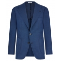 Viola Milano - Sartorial Half-lined Hopsack Blazer - Royal Blue - Handmade in Italy - Luxury Exclusive Collection