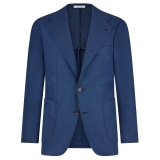 Viola Milano - Sartorial Half-lined Hopsack Blazer - Royal Blue - Handmade in Italy - Luxury Exclusive Collection