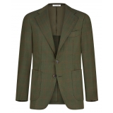Viola Milano - Sartorial Half-lined Limited Sports Club Blazer - Green Check - Handmade in Italy - Luxury Exclusive Collection