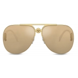 Versace - Medusa Biggie Pilot Sunglasses - Yellow Gold - Sunglasses - Versace Eyewear