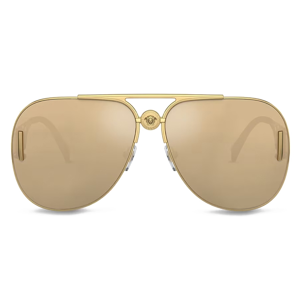 Versace - Medusa Biggie Pilot Sunglasses - Yellow Gold - Sunglasses ...