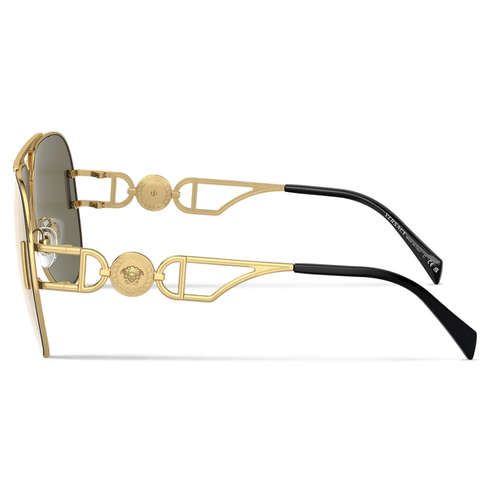 Versace Medusa Biggie Pilot Sunglasses Yellow Gold Sunglasses Versace Eyewear Avvenice 