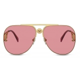 Versace - Medusa Biggie Pilot Sunglasses - Gold Pink - Sunglasses - Versace Eyewear