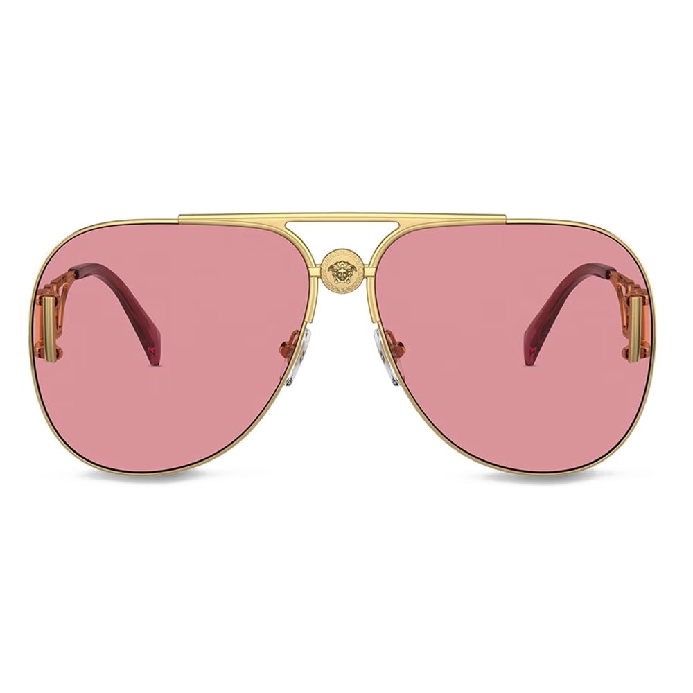 Versace Medusa Biggie Pilot Sunglasses Gold Pink Sunglasses Versace Eyewear Avvenice 