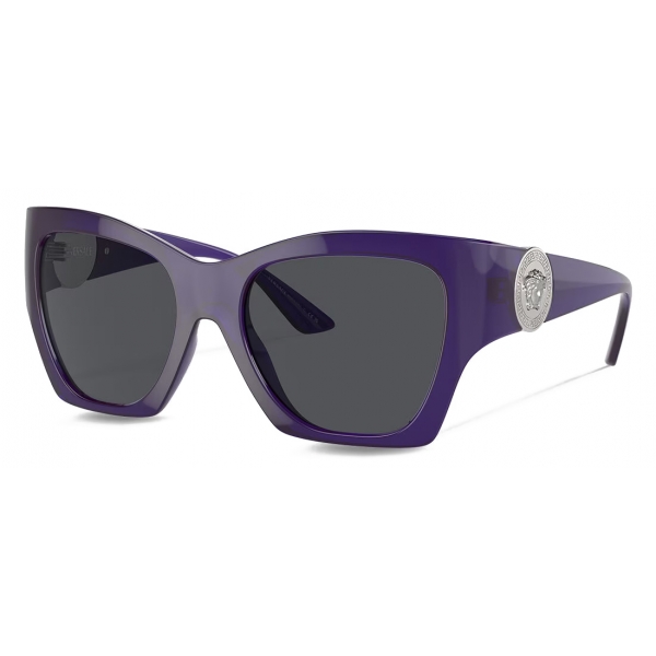 Versace - Medusa Runway Squared Sunglasses - Purple Dark Grey - Sunglasses - Versace Eyewear