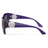 Versace - Occhiale da Sole Squadrati Medusa Runway - Viola Grigio Scuro - Occhiali da Sole - Versace Eyewear