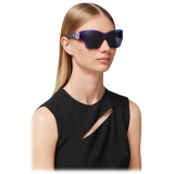 Versace - Occhiale da Sole Squadrati Medusa Runway - Viola Grigio Scuro - Occhiali da Sole - Versace Eyewear