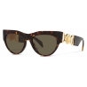 Versace - Occhiale da Sole Winged Medusa - Havana Oro Marrone - Occhiali da Sole - Versace Eyewear