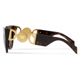 Versace - Occhiale da Sole Winged Medusa - Havana Oro Marrone - Occhiali da Sole - Versace Eyewear