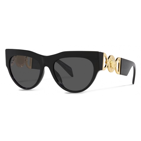 Versace - Winged Medusa Sunglasses - Black Gold Dark Grey - Sunglasses - Versace Eyewear