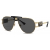 Versace - Occhiale da Sole Pilot Progetto Speciale - Nero Oro Grigio Scuro - Occhiali da Sole - Versace Eyewear