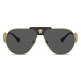 Versace - Occhiale da Sole Pilot Progetto Speciale - Nero Oro Grigio Scuro - Occhiali da Sole - Versace Eyewear