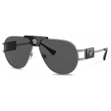 Versace - Special Project Aviator Sunglasses - Gunmetal Black Dark Grey - Sunglasses - Versace Eyewear