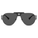 Versace - Occhiale da Sole Pilot Progetto Speciale - Canna di Fucile Nero Grigio Scuro - Occhiali da Sole