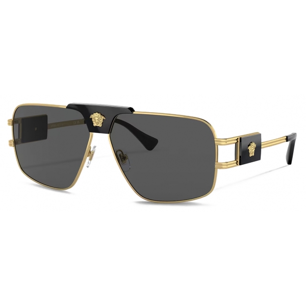 Versace - Occhiale da Sole Pilot Progetto Speciale - Oro Nero Grigio Scuro - Occhiali da Sole - Versace Eyewear