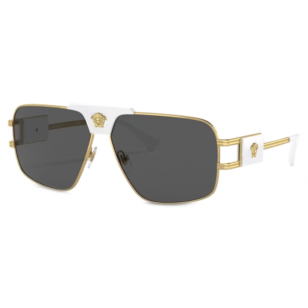 Versace - Occhiale da Sole Pilot Progetto Speciale - Oro Bianco Grigio Scuro - Occhiali da Sole - Versace Eyewear