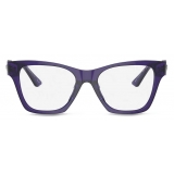 Versace - Occhiale da Vista Squadrati Medusa - Viola Trasparente - Occhiali da Vista - Versace Eyewear