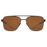 Mykita - Bernie - No1 - Indigo Yale Blue Amber Brown - Metal Collection - Sunglasses - Mykita Eyewear