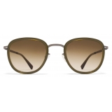 Mykita - Helmi - Lite - Graphite Peridot Gradient Brown - Metal Collection - Sunglasses - Mykita Eyewear