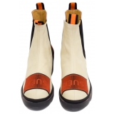 Suèi - Chelsea Boots with Patch Suèi - Orange - Beige - Black - Handmade in Italy - Luxury Exclusive Collection