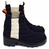 Suèi - Chelsea Boots in Tessuto Tecnico Imbottito - Arancione - Beige - Nero - Handmade in Italy - Luxury Exclusive Collection