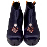 Suèi - Slip-On Boots with Snake - Orange - Black - Handmade in Italy - Luxury Exclusive Collection
