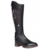 Suèi - Boots with Black Horse Art Printing - Black - Dark Brown - Handmade in Italy - Luxury Exclusive Collection