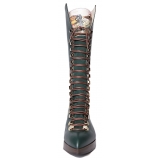Suèi - High Lace-Ups Boots with Setters Art Printing - Handmade in Italy - Luxury Exclusive Collection
