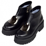 Suèi - Boots with Plate Accessories - Black - Handmade in Italy - Luxury Exclusive Collection