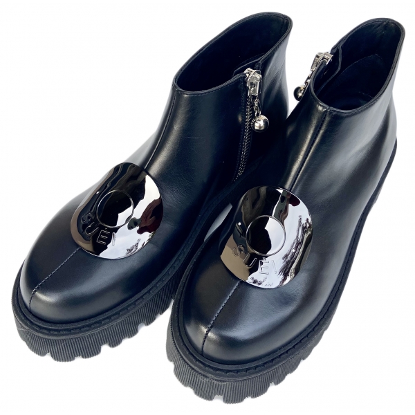 Suèi - Boots with Plate Accessories - Black - Handmade in Italy - Luxury Exclusive Collection