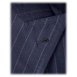 Viola Milano - Half-lined Loro Piana Double Breasted Suit - Navy Chalk Stripe - Handmade in Italy - Luxury Exclusive Collection