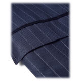 Viola Milano - Half-lined Loro Piana Double Breasted Suit - Navy Chalk Stripe - Handmade in Italy - Luxury Exclusive Collection